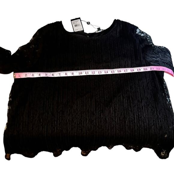 Adrianna Papell Women's Flowy Black Long Sleeve Lace Lined Blouse Sz S - Picture 2 of 10